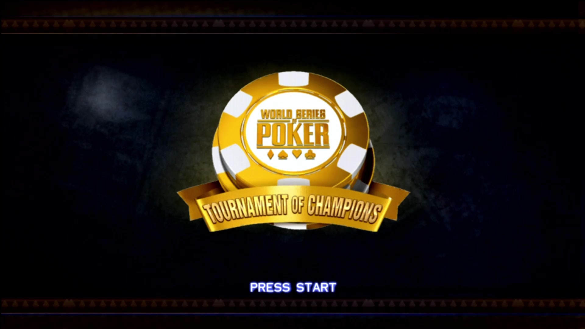 World Series of Poker Tournament of Champions 2007 title screen for Xbox 360